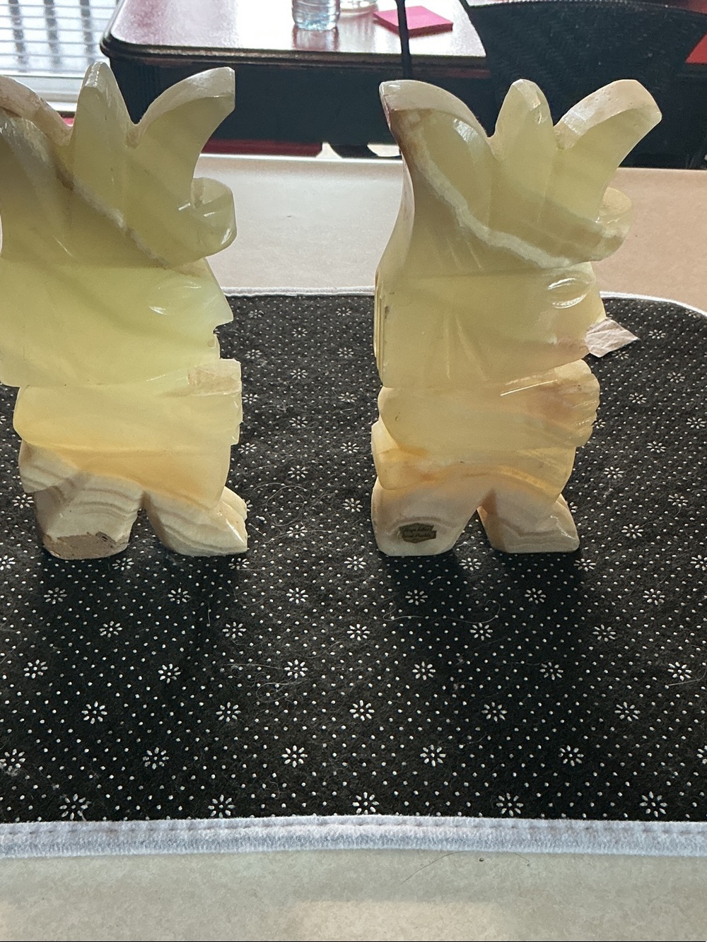 Pair of Carved Onyx Figures